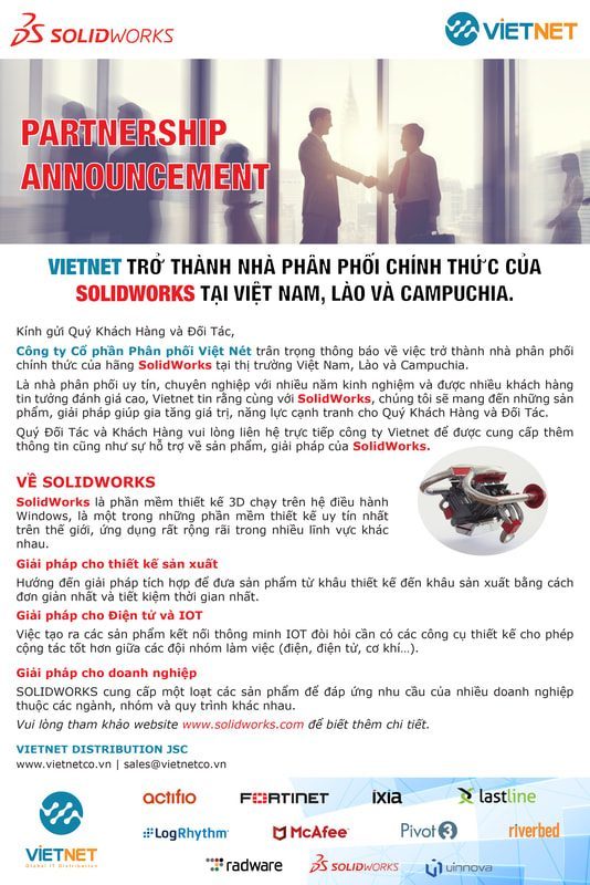 Vietnet trở thành nhà phân phối chính thức của SolidWorks tại Việt Nam